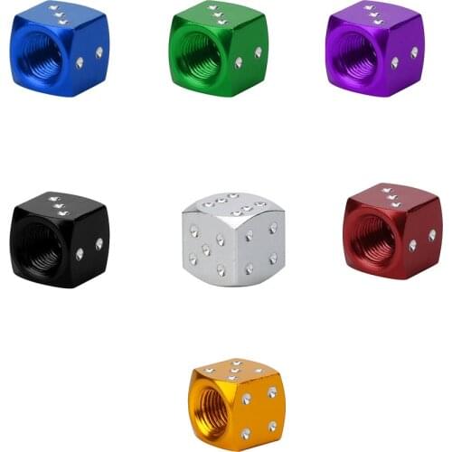 Car-Styling Tires Cap 4Pc Dice Dust Valve Caps Car Motorcycles Electric Cars 80s Novelty Fun Retro #40