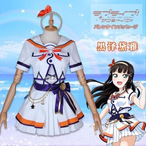 Anime cosplay Love live Aqours Kurosawa Dia 6th anniversary party costume lolita sailor suit A