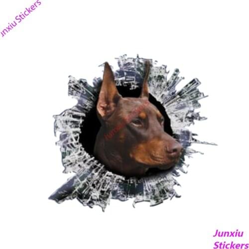 Creative Car Sticke 3D Red Doberman Car Window Decal Accessories Waterproof High Quality Vinyl Cover Scratches PVC 13cm X 12cm
