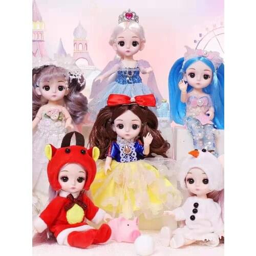 BjD 16CM Doll 13 Movable Joints Casual Fashion Princess Clothes Suit Accessories Nude Decoration Multicolor Hair Girl Gift Toy