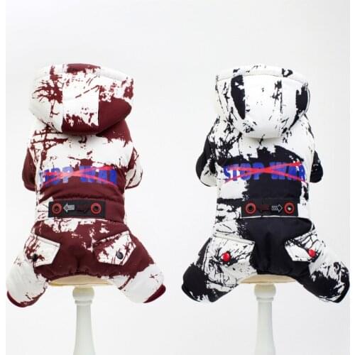 Lovely Multicolor Pet Thickening 4 Legged Cotton-padded Clothes Medium Dogs Warm Coat Dog Apparel Pet Clothing Supplies