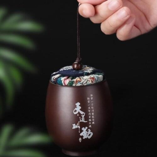 Mini Ceramic Jar Travel Teacan Tea Cup Sugar Bowl Kitchen Spice Jars Storage Box Box Pu'er Green Tea Sealed Cans Storage Tin