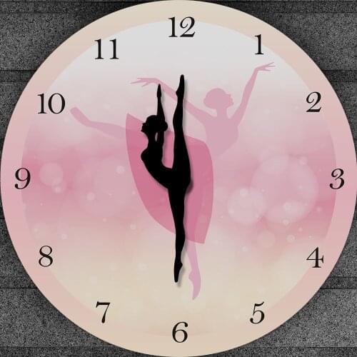 Ballet Girl Wall Clock Baby Girl Dancing Wall Clock Ballerina Moving Leg Dancing Clock Princess Pink Girl Room Decor Gift