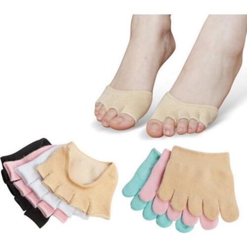 NEW 1 Pair Summer Thin Open Toe Socks Female Toe Slippers Invisible Non-Slip Set Foot Care Massage Sweat Absorbent Sock