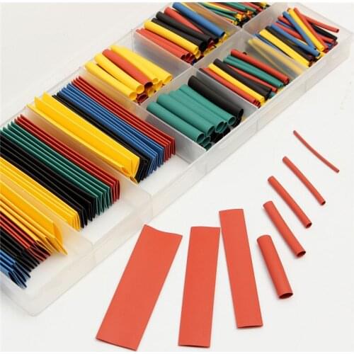 New Arrival 328Pcs 8 Sizes Polyolefin Assorted 2:1 Heat Shrink Tubing Tube Wrap Sleeve Wire Kit w/Box 5Colors 8 Size