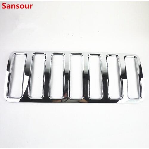 Sansour Car Front Racing Grille Upper Bumper Grill Decoration Trim For Jeep Compass 2008 2009 2010 2011 2012 2013 2014 2015