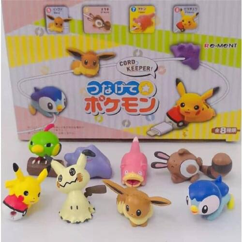 Pokemon Cable Line Protector Figure Cute Dolls Piplup Slowpoke Ditto Pikachu Eevee Mimikyu Gifts