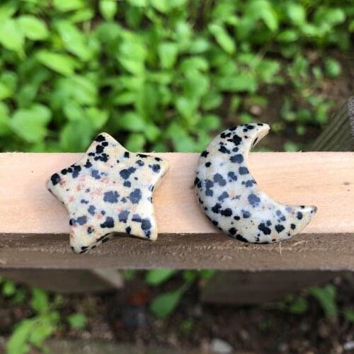 Spotted stone quartz moon and star gemstones natural mineral crystals healing pedras para artesanato home decor