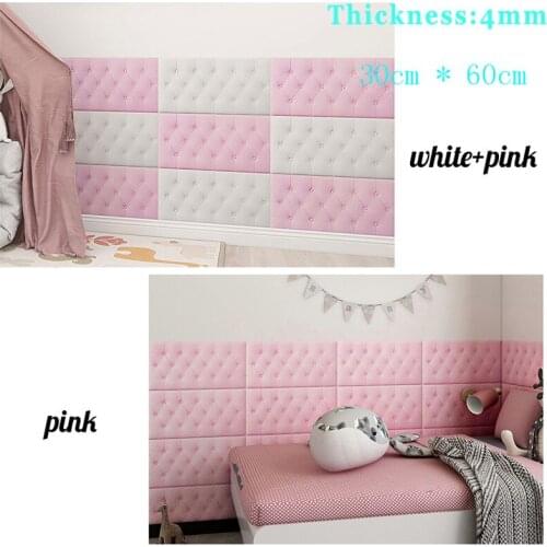 Self-Adhesive 3D Three-Dimensional Wall Stickers Thicken Tatami Anti-Collision Wall Mat ChildrenS Bedroom Bed Soft Cushion 4mm