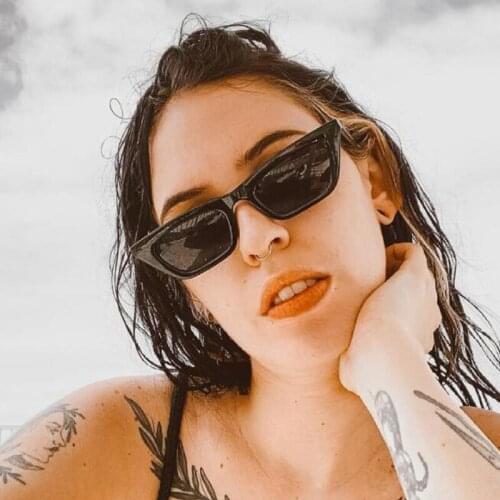 2021 Retro Brand Design Cat Eye Sunglasses Women Luxury Sexy High Quality Black Small Frame Sun Glasses Oculos Feminino De Sol