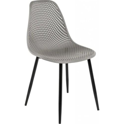 Modern Dining Chairs, PP Lounge Side Chairs with Mesh Design, Metal Legs,Tulip Leisure Chairs,Dining Chairs for Kitchen 1 Pieces