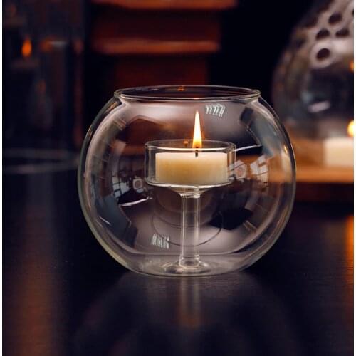 7.5cm Glass Tea light Holder Plant Terrariums Glass Orbs Air Plants Tea Light Candle Holders Home Decor Indoor Outdoor Garden