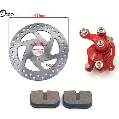 49CC Brake Disc Plate Gas Mini Dirt Bike Rear Disc Front Caliper Kit 140mm and Friction Plate Rotors Electric Scooter ATV