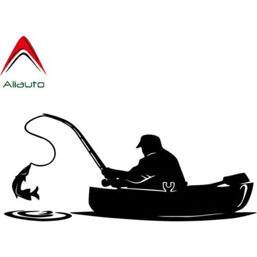 Aliauto Fashion Car Sticker Fisherman Fishing on Board Auto Accessories Interesting Vinyl Decal Cover Scratches,14cm*6cm