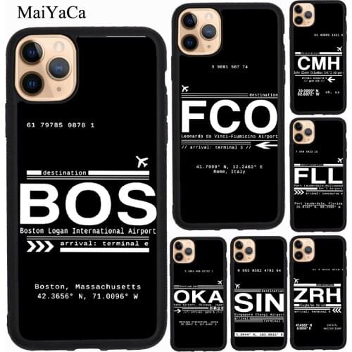 MaiYaCa Airport Code Funny For iPhone 11 Pro Max XS X XR SE 2020 7 8 Plus Case For iPhone 12 Pro Max mini