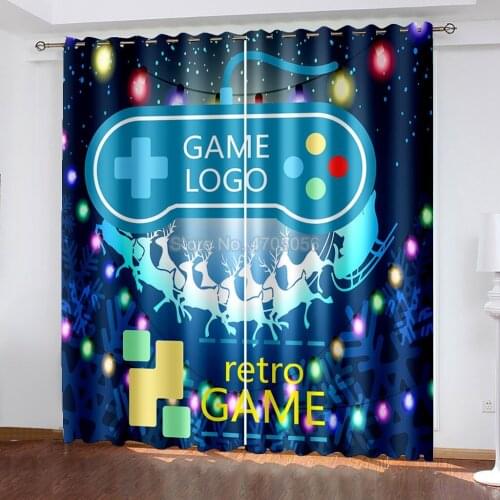 Gamepad Shading Curtain for Bedroom Living Room Anime Window Drapes Boys Girls Gifts Blackout Insulation Polyester Curtains