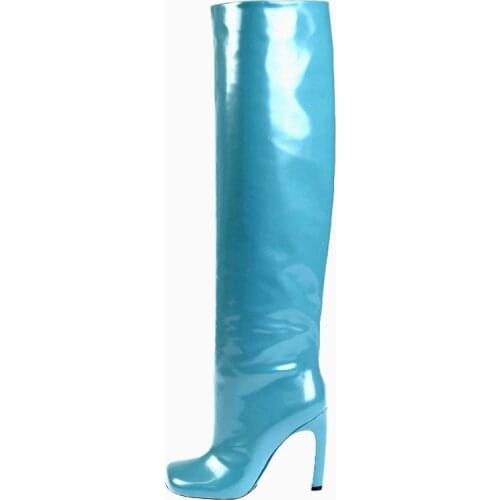 2022 New Style Stilettos Long Knee High Boots Women High heels Square Toe Street Fashion Stretch Shoes Female Sapatos Femininos