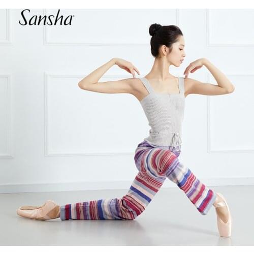 Sansha Adult Multicolor Unitard Warm-ups Knitted Ballet Leotards With Drawstring Waist Knitwear For Women KC1103
