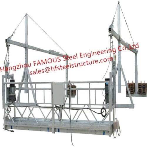 ZLP630 Electric Suspended Scaffolding Platform Adjustable Rope Wire Cradle For Exterior Wall Construction