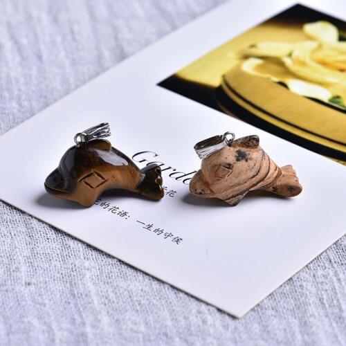 1PC Natural Crystal Rock Love Dolphin Guardian Gemstone Fashion Pendant DIY Jewelry Couple Decoration Trend Gift
