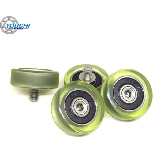 2pcs OD 30mm PolyUrethane Bearing Bolt Roller With M6 Screw 30x11xM6 PU60830-11C1L8M6 PU Coated Conveyor Wheels