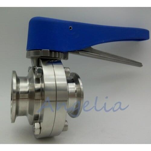 4" Sanitary Stainless Steel 316 Clamp Multi-Position Handle Butterfly Valve