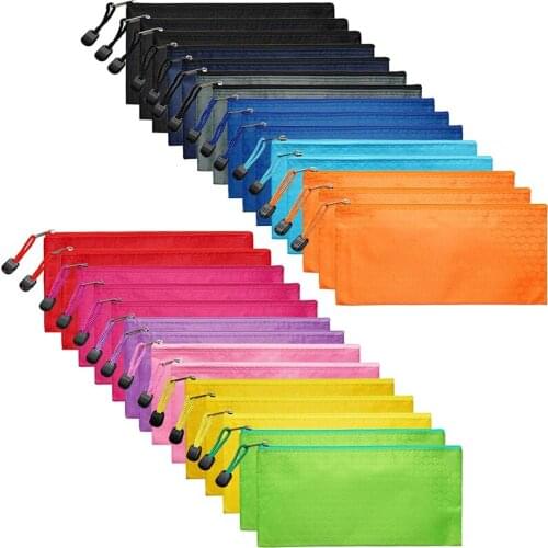 6Pcs Zipper File Bags Waterproof Pencil Pouch Pen Case for Office Supplies Pencil Cases Travel Accessories Cosmetics Storage Bag