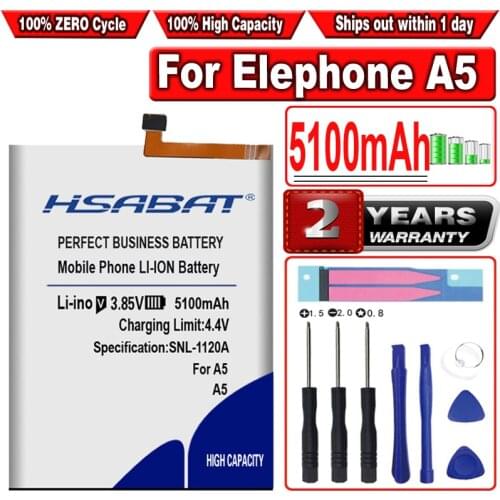 HSABAT 4600mAh High Capacity Battery for Elephone A5 A 5 Smart Phone
