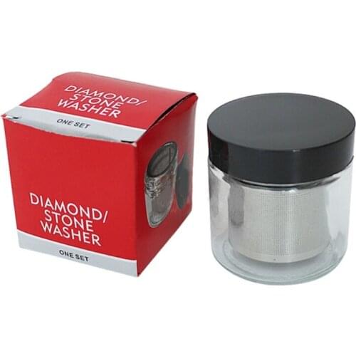 Diamond Washing Cup Alcohol Cleaner Gemstone Cleaning Glass Jar Bottle with Metal Sieve