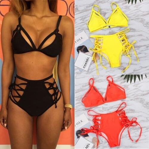 High Waiste Bandage Bikini Women 2021 Sexy Swimsuit Bandeau Swimwear Bikini Set Bathing Suit Brazilian Biquini Maillot De Bain