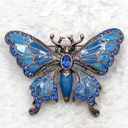 12pcs/lot Wholesale Fashion Brooch Rhinestone Enamel Butterfly Pin brooches Jewelry Gift C101183