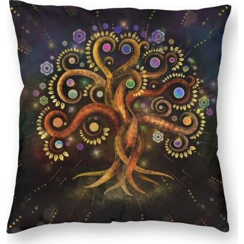 Tree Of Life Yggdrasil Rainbow Swirl Cushion Cover 3D Print Funny Vikings Floor Pillow Case for Car Custom Pillowcase Decoration