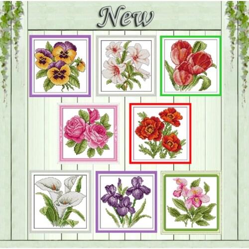 The flower of happiness colourful paintings counted printed on canvas DMC 11CT 14CT Cross Stitch kits embroidery needlework Sets