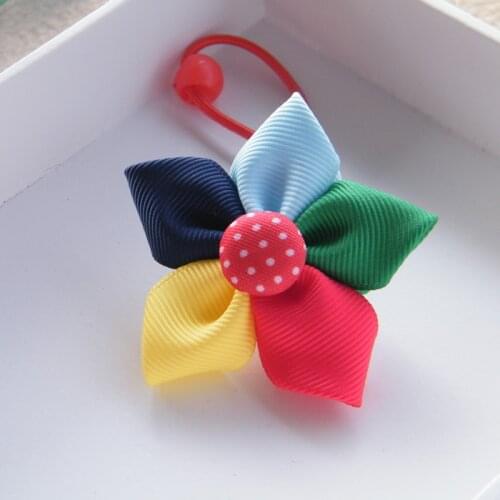 High Quality Manual Children Hair Bow Rope Girls Hair Accessories Girls Headwear Baby Flowers Elastic Hair Bands Kids Headdress