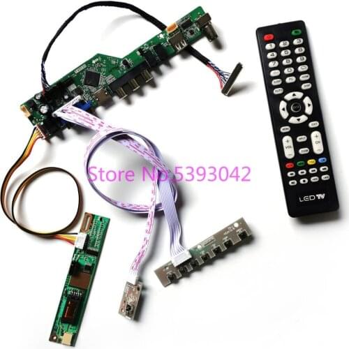 For LP154WX4 (TL)(C1)/(TL)(C2)/(TL)(C3)/(TL)(C4) 30Pin LVDS USB+VGA+AV 1280*800 1CCFL analog TV Remote controller board kit
