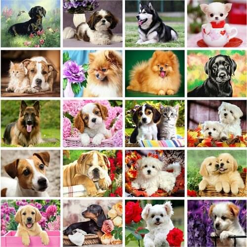 Evershine Full Square Diamond Painting Dog 5D DIY Animal Diamond Embroidery Cross Stitch Kit Handmade Gift Home Decoration
