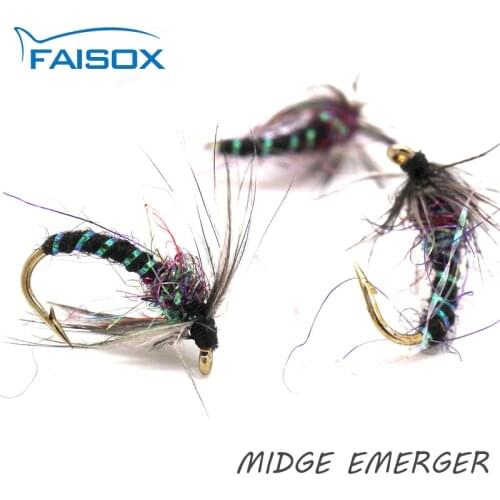 FAISOX 5Pcs Midge EmergersFly Fishing Flies Direct BH Prince Nymph Assortment For Trout Fishing Flies #16