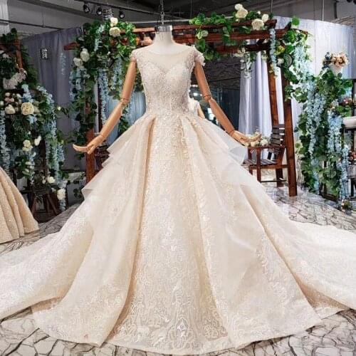 French Wedding Dress Women 2020 New Arrival Trailing Hot Style Ruffle Luxury