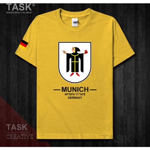 Munich Munchen Marien platz Germany Europe tourist city logo souvenir mens sports shirt new fashion design tops 100cotton tee 20