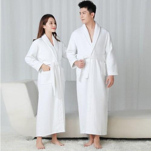 Women Men Winter Extra Long Thick Fleece Warm Bathrobe Luxury Cotton Bath Robe Super Soft Thermal Dressing Gown Sexy Robes