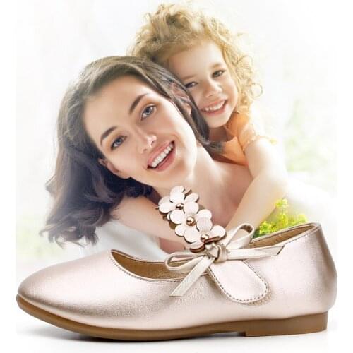 Girls leather shoes Childrens Shoes girls leather shoes flat shoes wholesale princess girls shoes flower kids shoes hook & loop