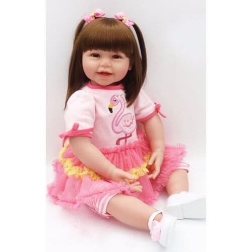 New silicone vinyl reborn baby girl dolls 22" 55cm bebes reborn girl princess dolls for child xmas gift brinquedos