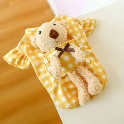 Summer cute chihuahua pet dog cat sweater pets clothes for small dogs teddy bear for York clothing yellow Sweatshirt Teddy pug