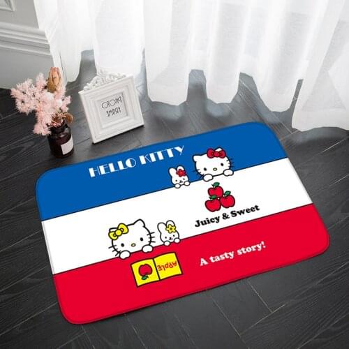 Cute Cat Door Carpets Bedroom Modern Flannel Material Absorbent Bathroom Mat Portable Rectangular Living Room Rug Kitchen Decor