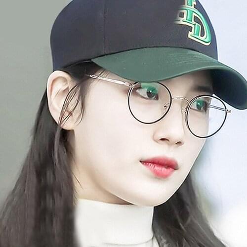 2020 New Fashion Simple Unisex Round Plain Glasses For Men Women Metal Frame Glasses For Wedding Party Eyeglasses