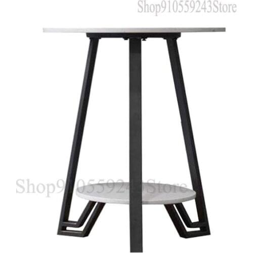Nordic Light Luxury Round Marble Balcony Tea Table Simple Modern Small Apartment Sofa Living Room Bedside Table Corner Table