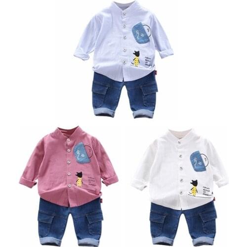 New Autumn Baby Boys Girls Clothes Children Cotton Pocket Face Pants 2Pcs/Sets Toddler Fashion Clothing Kids Tracksuits