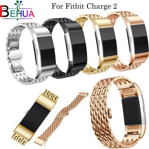 New luxury Metal straps for Fitbit Charge 2 Replacement Stainless Bands Bracelet Band for Fitbit Charge2 smart watch Accessories