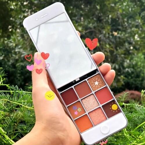 9g Eyeshadow Palette Cosmetic Decorative Matte Cellphone Design Glitter Eye Shadow for Girl Daily Makeup