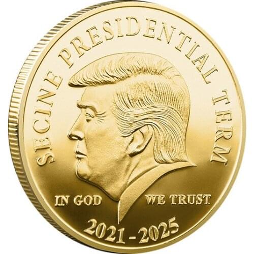US Donald Trump President Commemorative Coin "Second Presidential Term 2021-2025 IN GOD WE TRUST" Word Collectible Gold Coins
